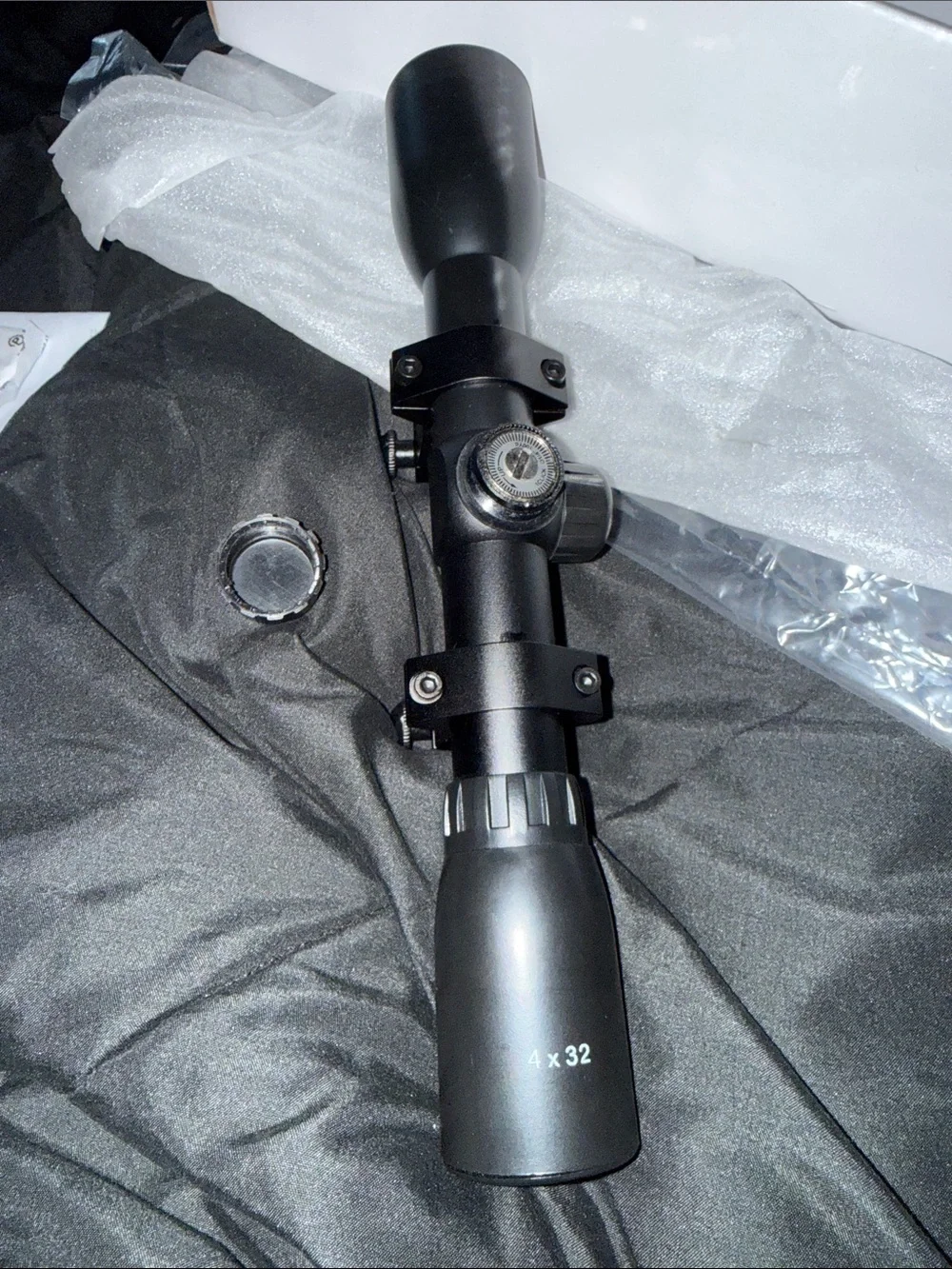 Black Rifle Scope with Adjustable Mounts - Precision Optics